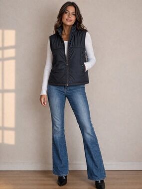 Lacoste Quilted Vest with High Collar